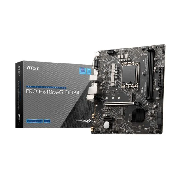 Tarjeta Madre MSI PRO H610M-G - Micro-ATX - Socket LGA 1700 - DDR4 hasta 64GB - PCIe 4.0 - 1G LAN