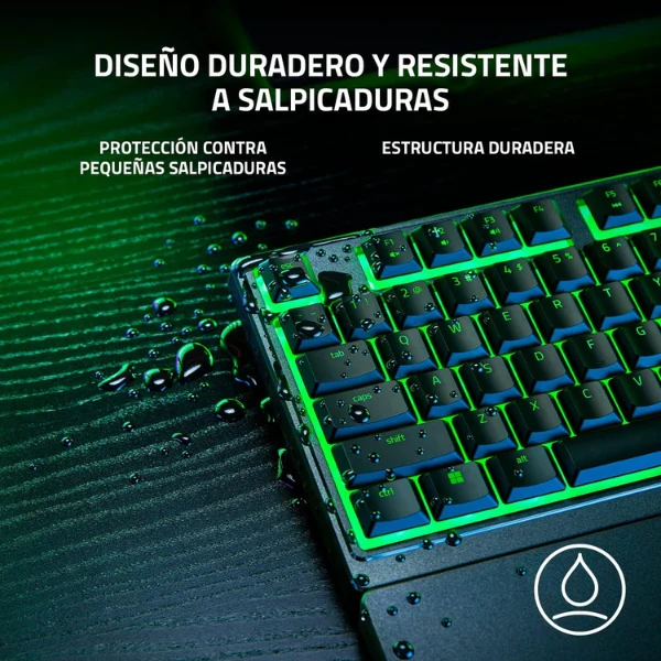 Teclado Gaming Razer Ornata V3 Español USB RGB - Switches Membrana Silenciosos - Reposamuñecas - Negro - RZ03-04471100-R311 - Image 4