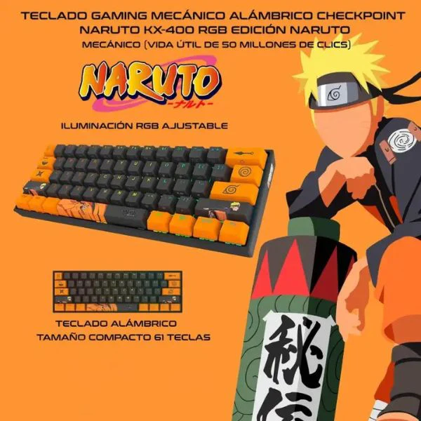 Teclado Naruto Checkpoint KX-400 Leaf Ninja USB, Mecánico, RGB - Image 3