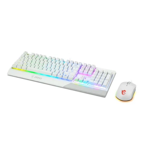Teclado y Mouse MSI Vigor GK30 Combo en color blanco, Teclado RGB GK30 de 6 zonas y mouse para juegos GM11, 5000 DPI - Image 2