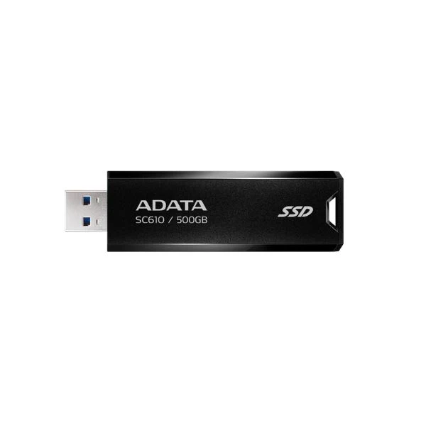 Unidad Flash Externa de Estado Sólido Adata SC610 500GB USB 3.2 Gen 2 USB-A de hasta 550/500 MB/s (SC610-500G-CBK/RD)