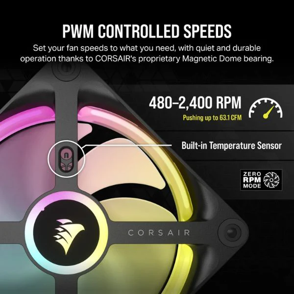 Fan Cooler CORSAIR iCUE LINK QX120 RGB 12CM Negro - Image 5